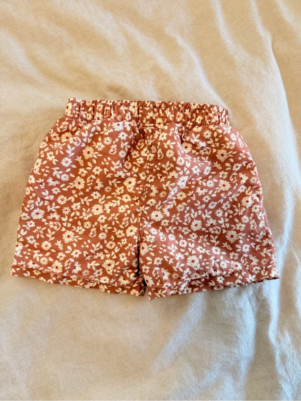 Modern Moments Floral Rust Drawstring Shorts